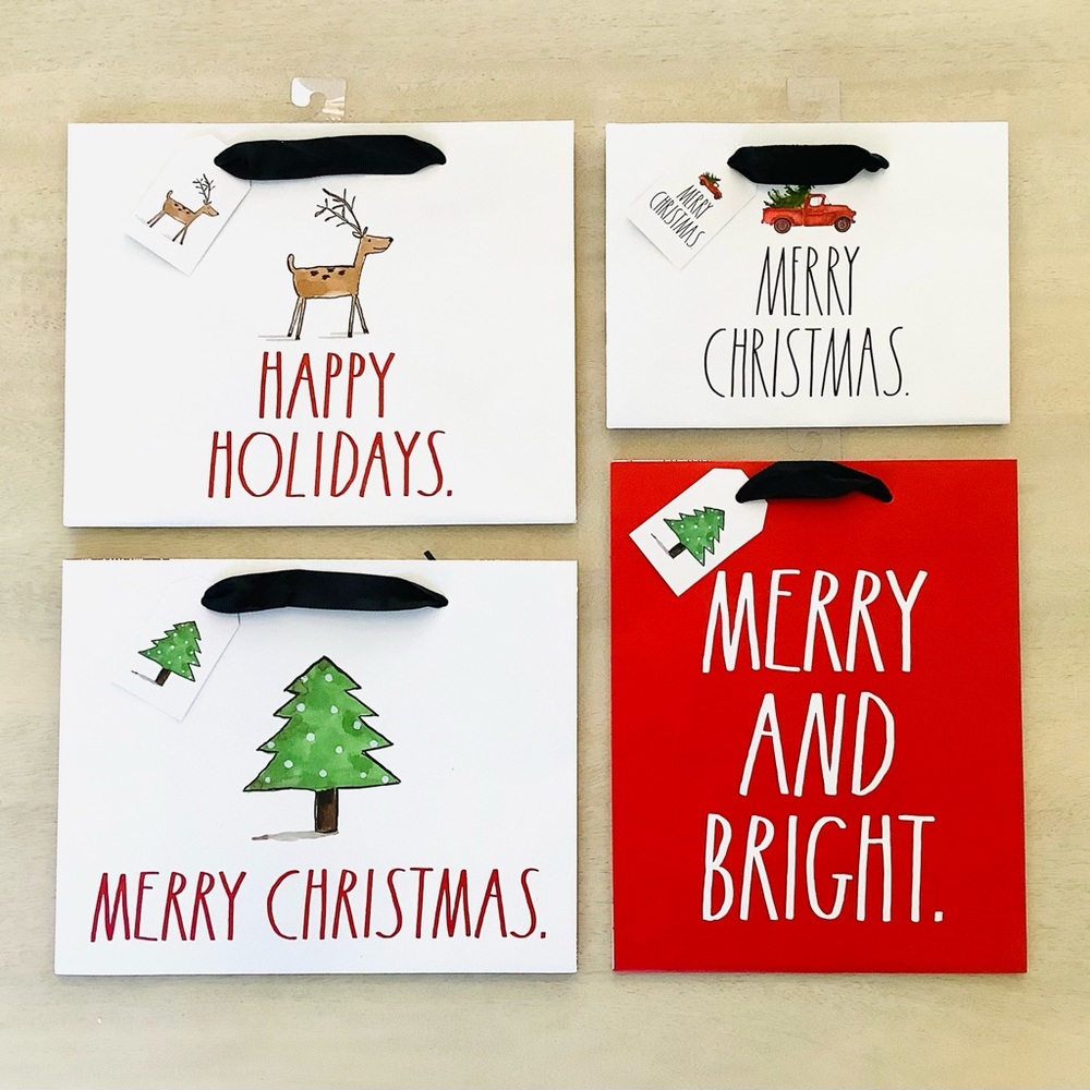 4 Rae Dunn Christmas Gift Bags